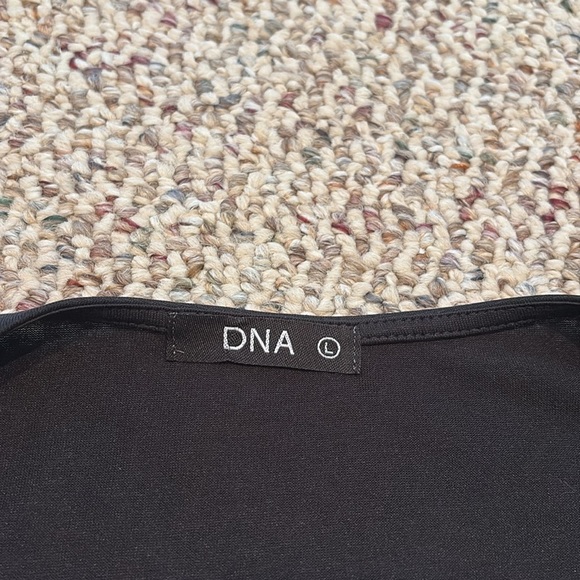 DNA Black Wrap Look Ruched Top With V Neckline. Large - Picture 5 of 9